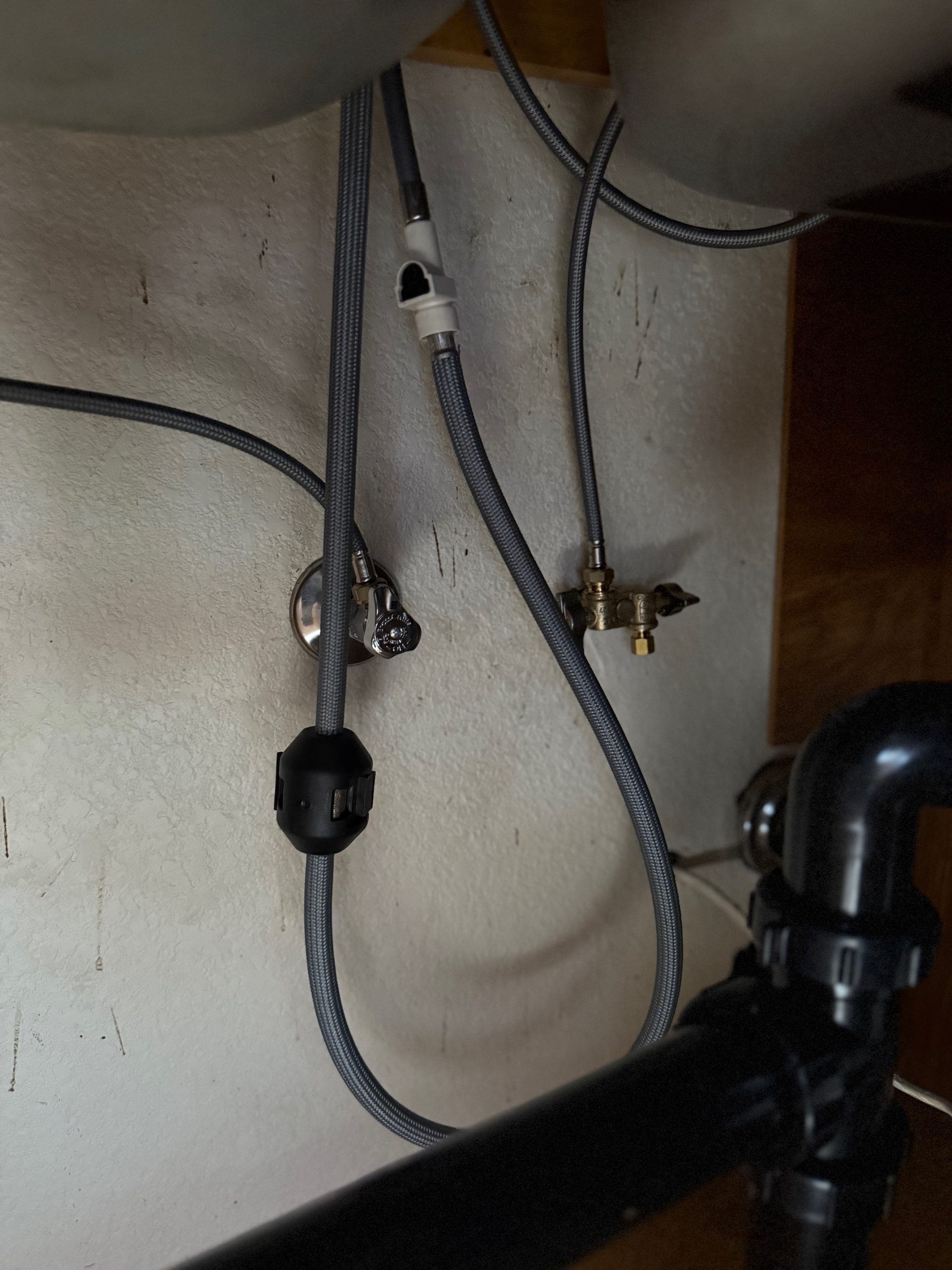 installed new valve for frigerator water line