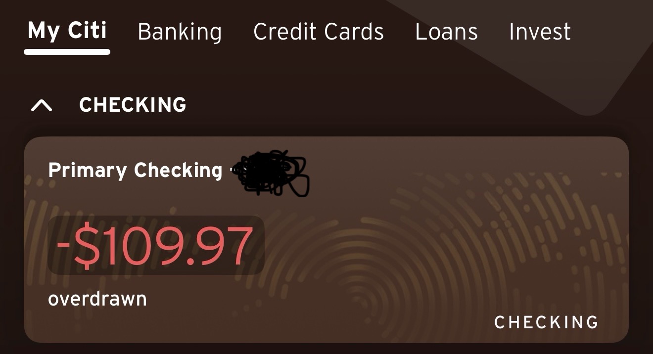 Overdrawn checking account makes me feel poor, which helps me grow rich