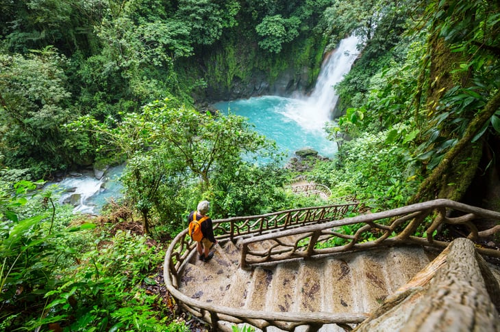Waterfall in a Costa Rican rainforest