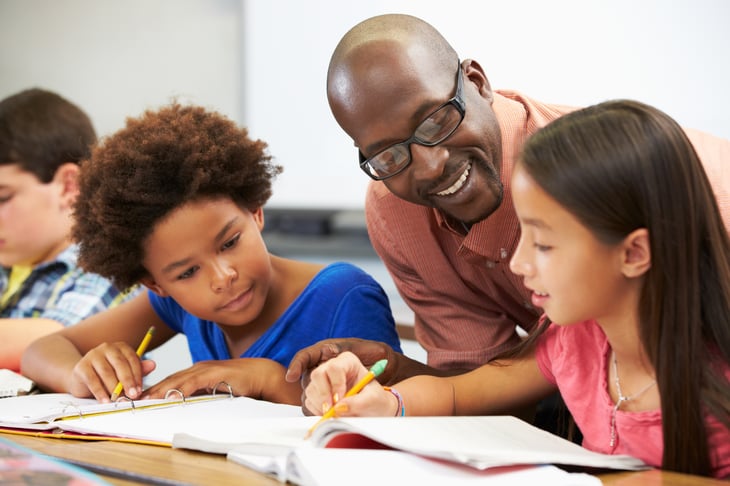 Teacher and students in a classroom