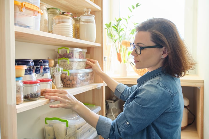 Woman in pantry